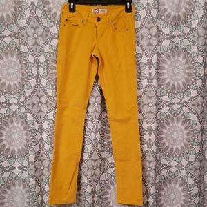 Womens yellow gold corduroy pants